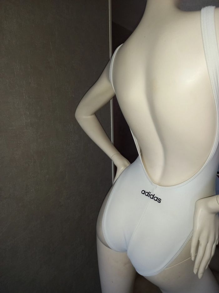 maillot de bain blanc 1 pièce adidas taille 40 - photo numéro 2