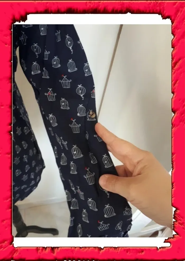 Chemise a motif manches retroussables taille 38 - photo numéro 4