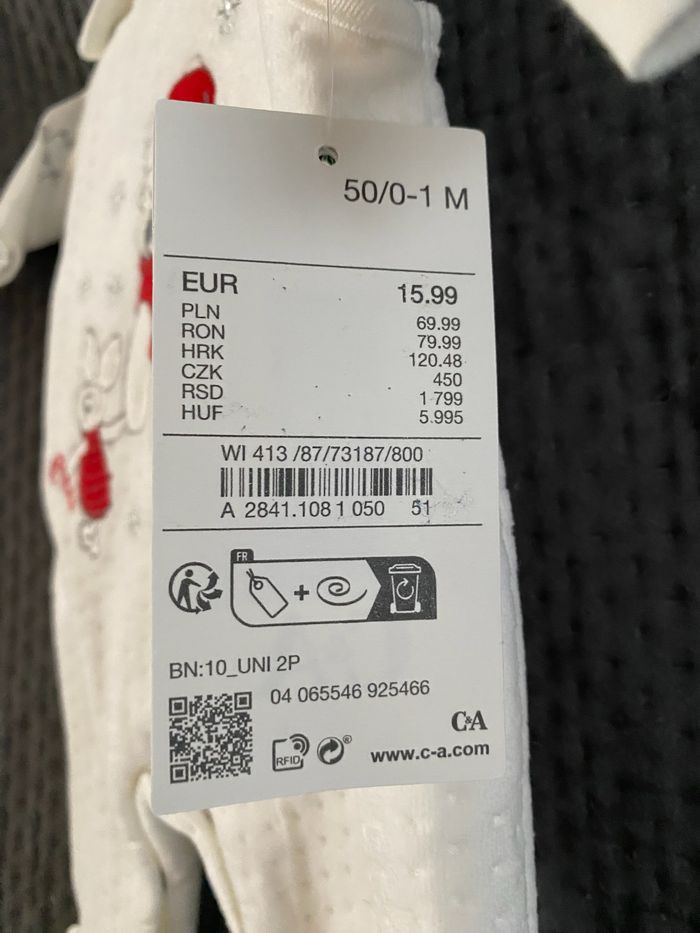 Ensemble Noël C&A bébé neuf Disney Winnie - photo numéro 2