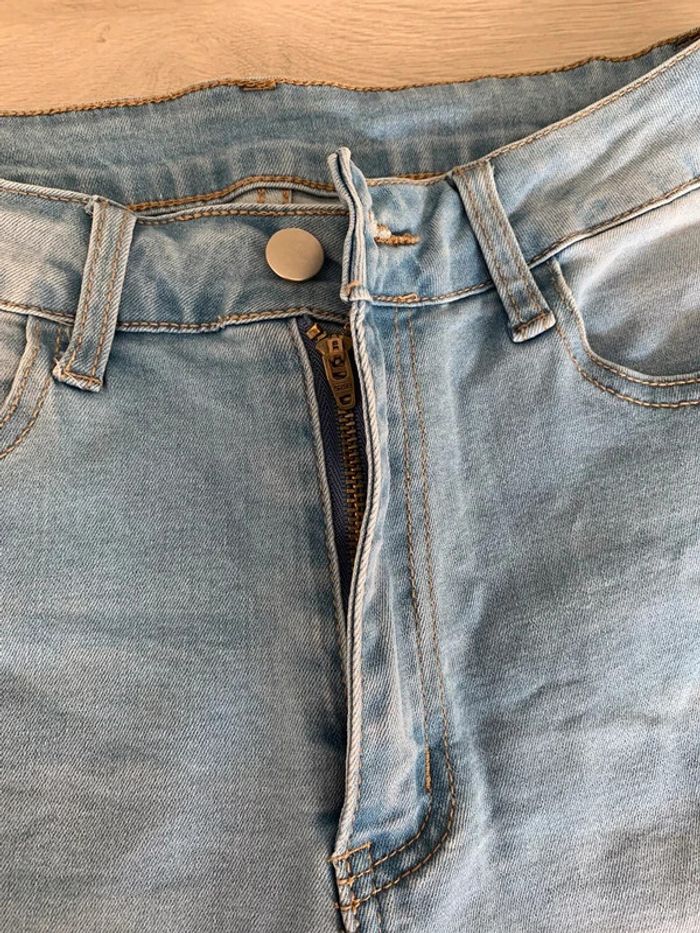 Jean clair slim brodé papillons taille haute - photo numéro 5