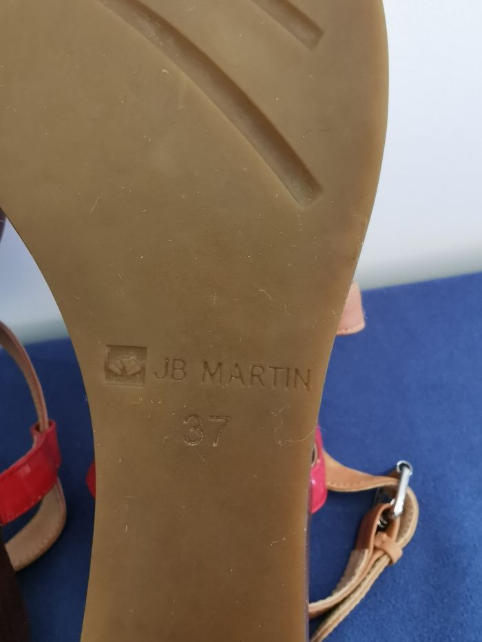 Sandale tout cuir corail et camel -37 - JB Martin - photo numéro 7