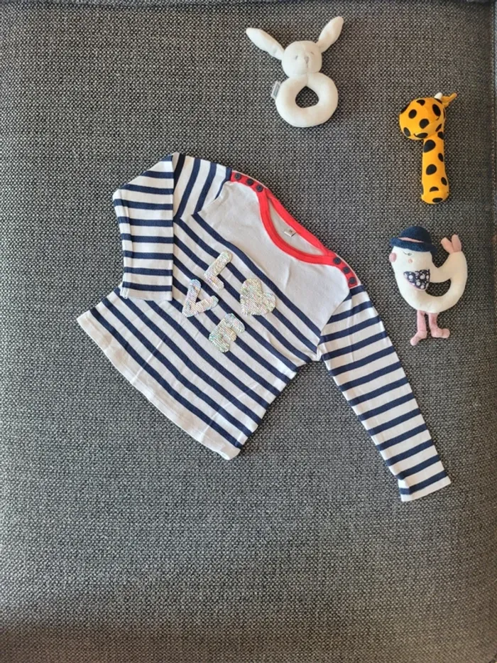 T-shirt manches longues fille à sequins 3 ans
