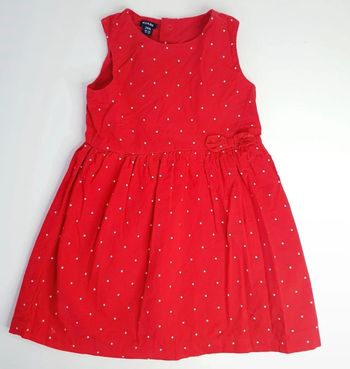 Robe rouge à pois blancs 24 mois