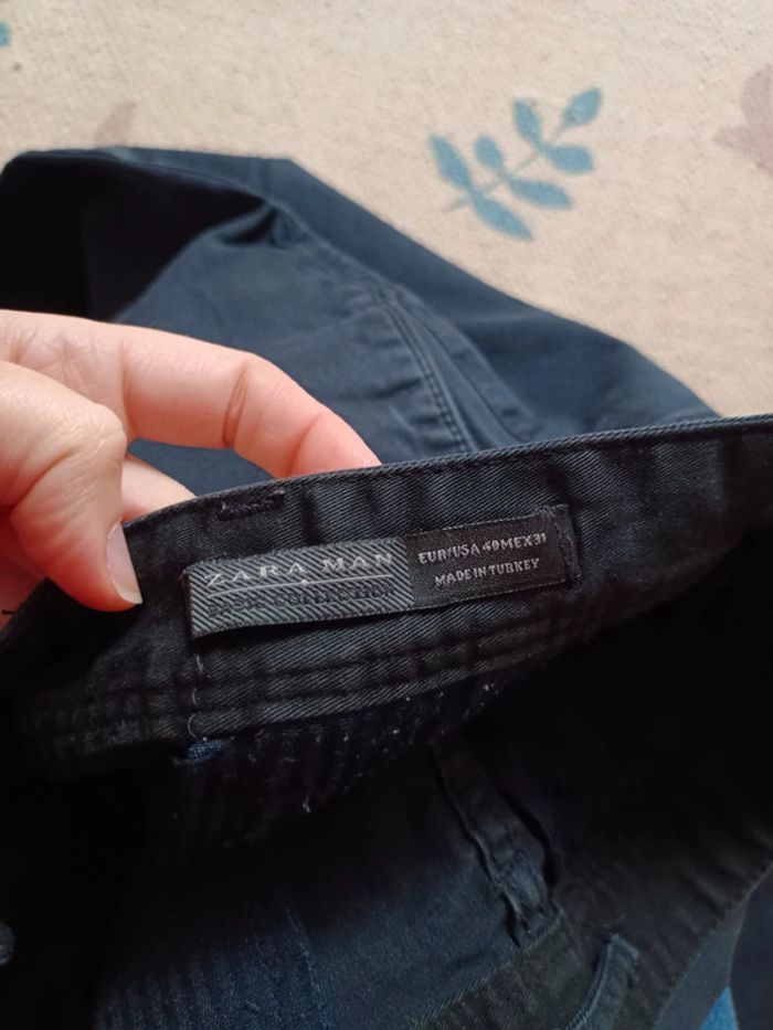 Pantalon droit zara man bleu eur 40 - photo numéro 3