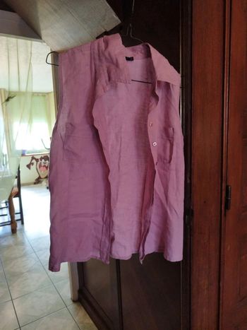 Chemise rose pale sans manches taille L/40