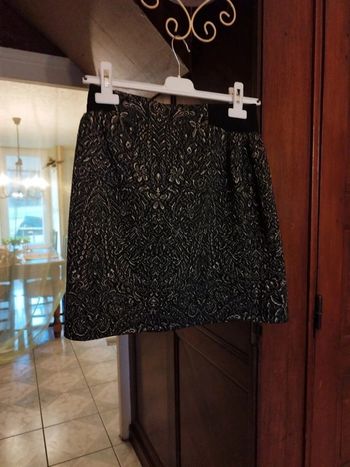 Jupe minijupe noire à fleurs Naf Naf M/38 y2k