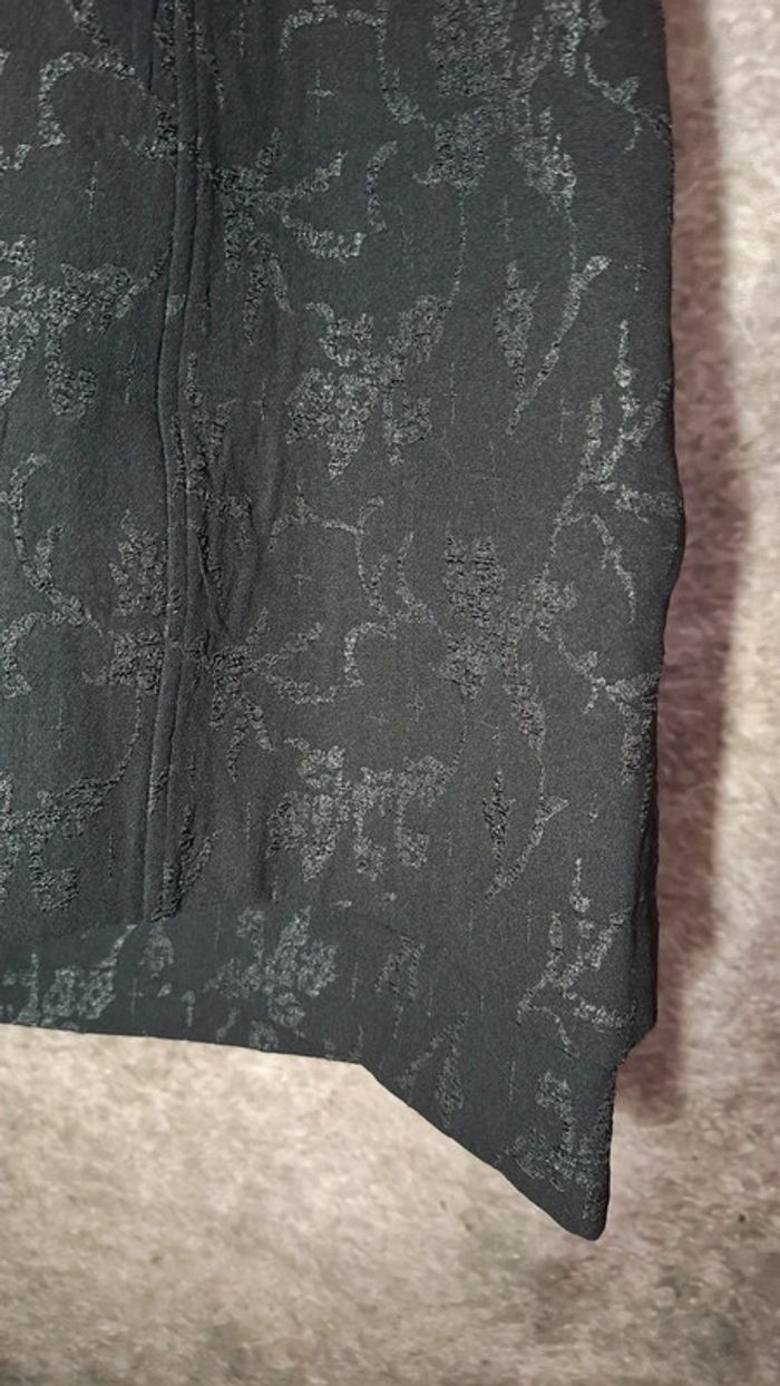 Robe noire fleurs tissu jacquard - photo numéro 14