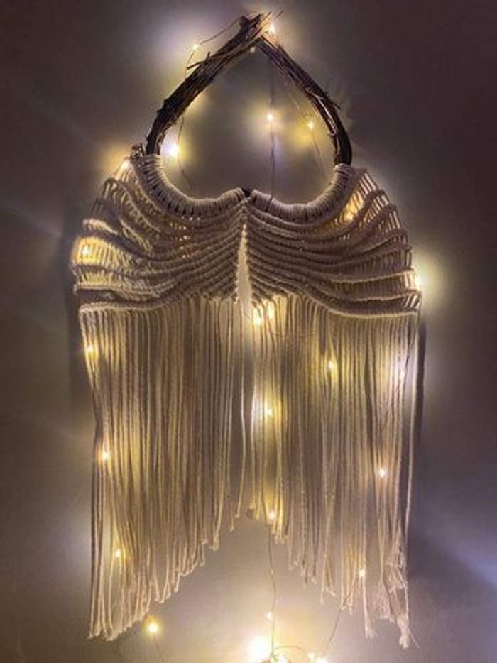 Aile ange sur coeur en osier - photo numéro 2