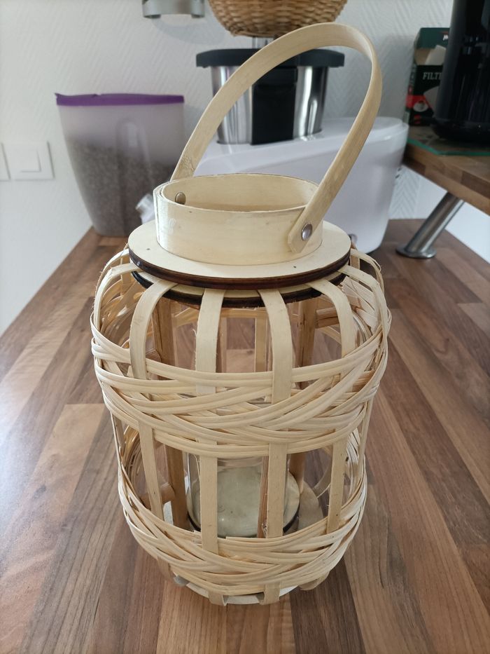 Décoration lanterne bois avec photophore - photo numéro 5