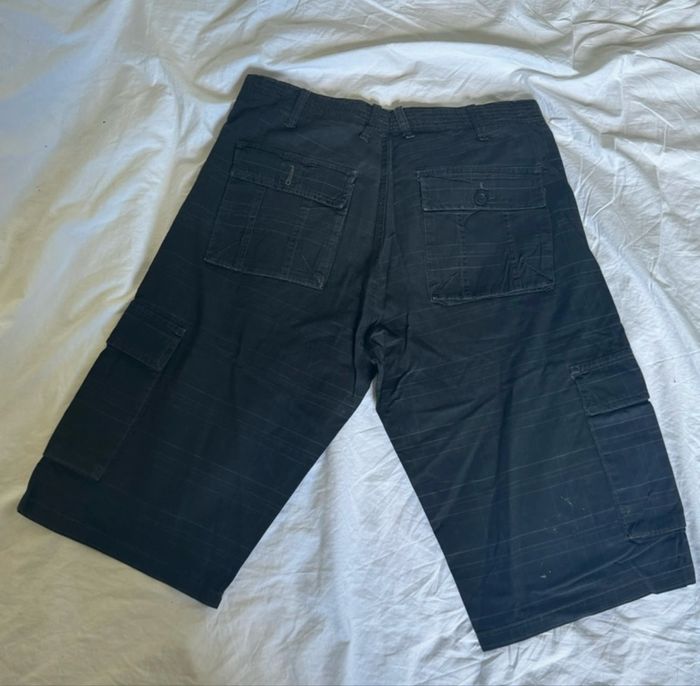Bermuda pantacourt cargo noir et bleu foncé denim - photo numéro 4