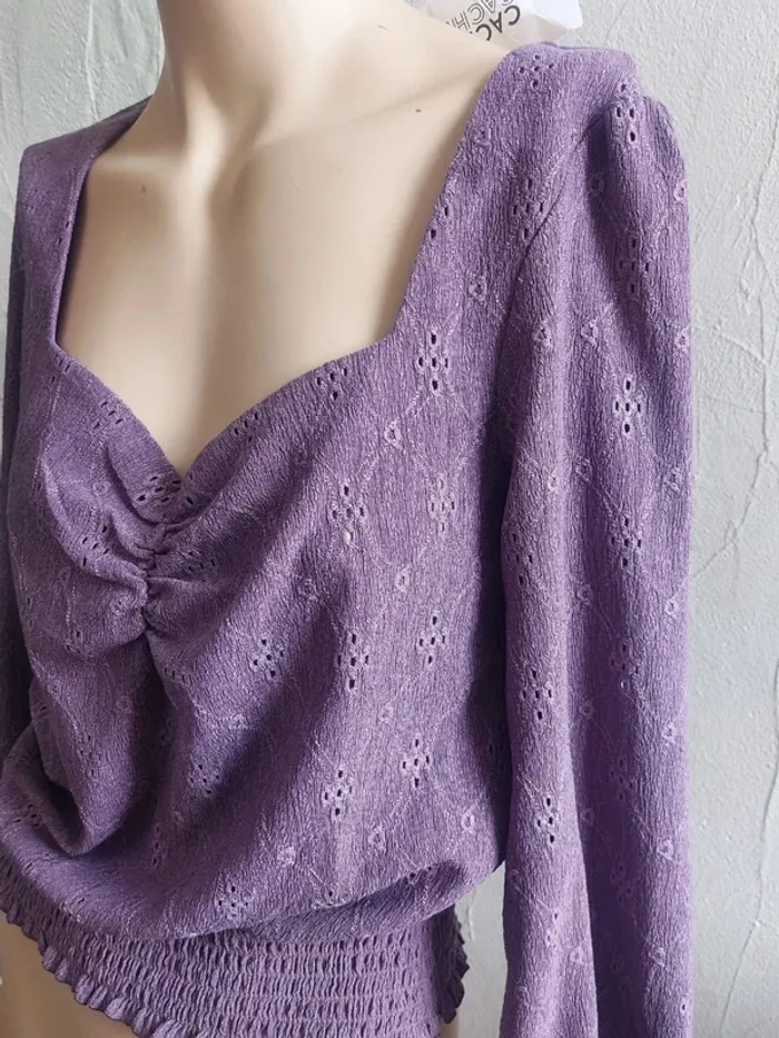Haut violet manches longues Taille S - photo numéro 3