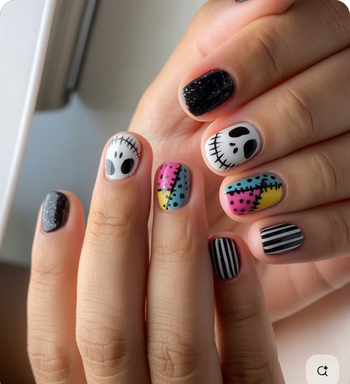 🖤 Faux ongles Press-On Nuit Effrayante – 24 pièces pour un look Halloween & décalé 🎃✨