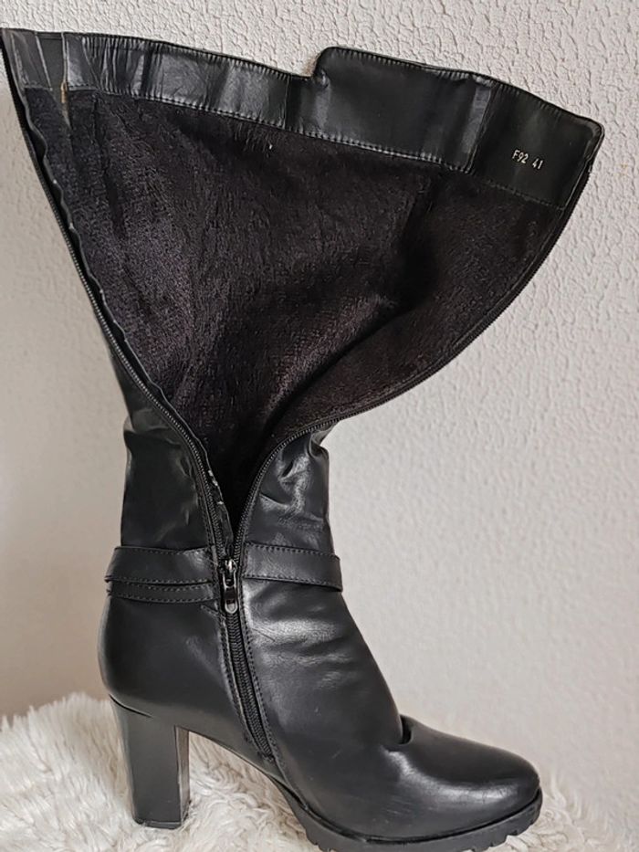 Bottes noir en cuir synthétique - photo numéro 5