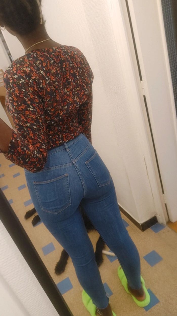 Pantalon taille haute bicolore - photo numéro 2