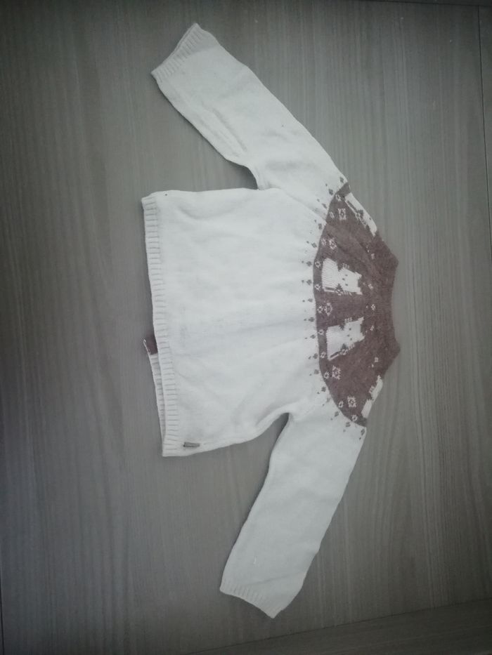 Gilet blanc et marron - photo numéro 2
