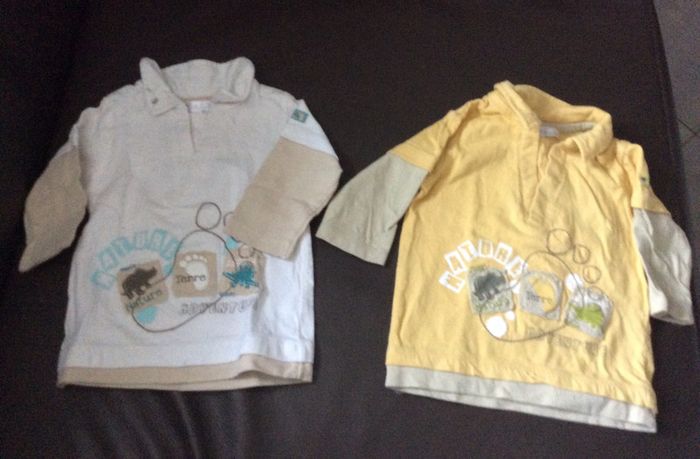 Lot de 2 t shirt polos manches longues 3 mois