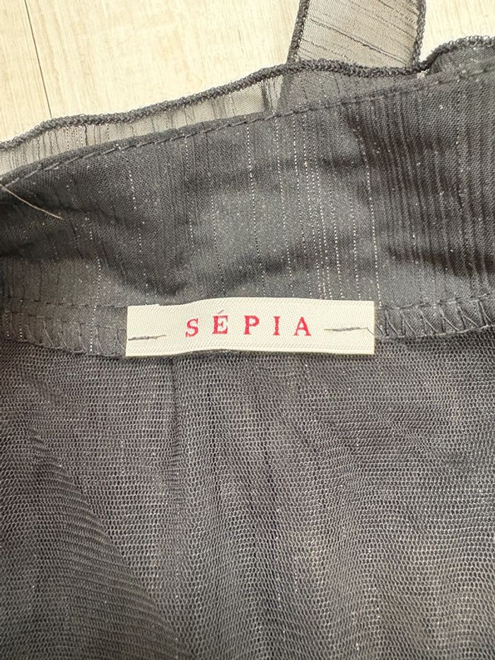 Blouse Sépia | Noir avec motifs | Taille 36 - photo numéro 3