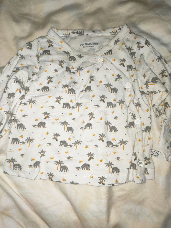 T-shirt manches longues Verbaudet éléphant