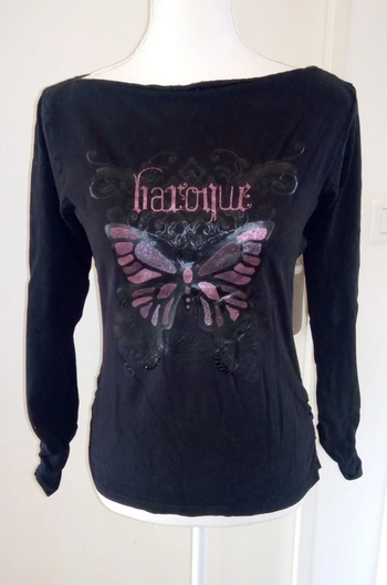 T-shirt noir baroque Miss Cerise taille M