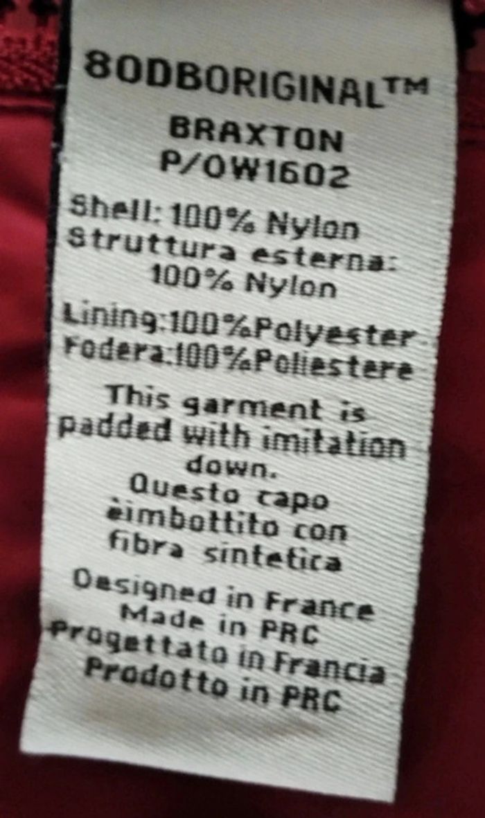 Blouson à capuche bordeaux déperlant 80DB taille XS - photo numéro 7