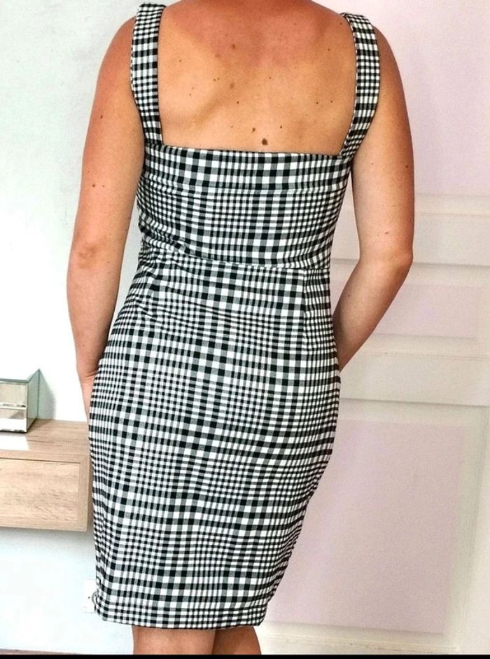Robe chasuble boutons - Tartan noir blanc - Pimkie - 36- Comme Neuve - photo numéro 4