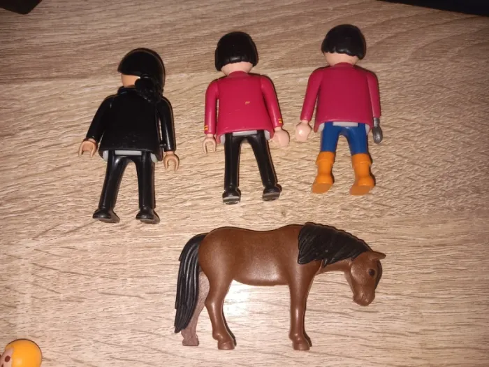 Playmobil Lot Personnages Vintage avec Cheval Brun - photo numéro 2
