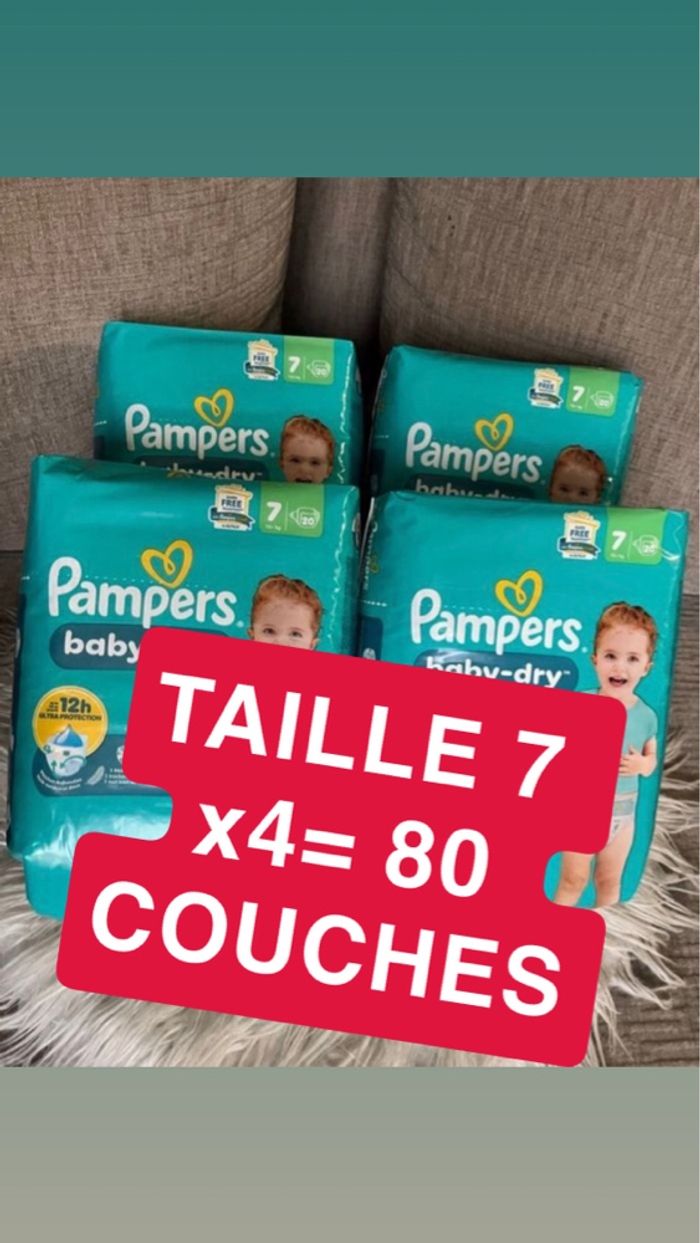 LOT DE 4 Pampers taille 7