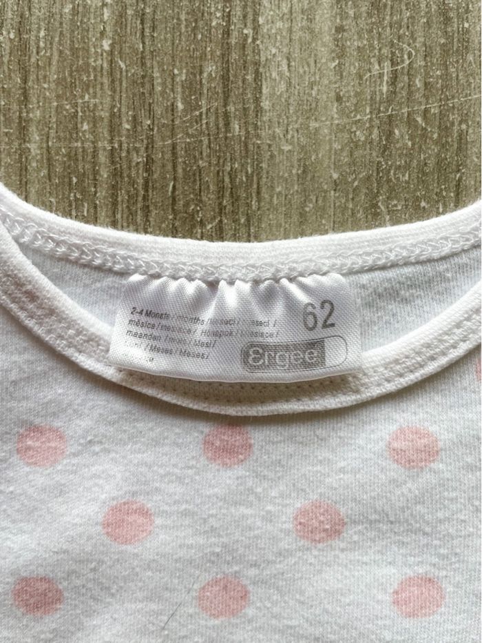 T-shirt manches longues à pois bébé fille taille 2-4 mois Ergee - photo numéro 3