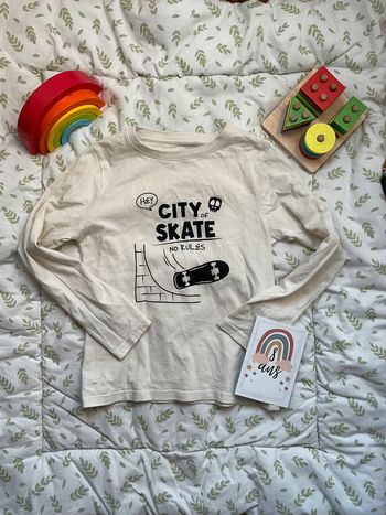 teeshirt manches longues écru kiabi 8 ans