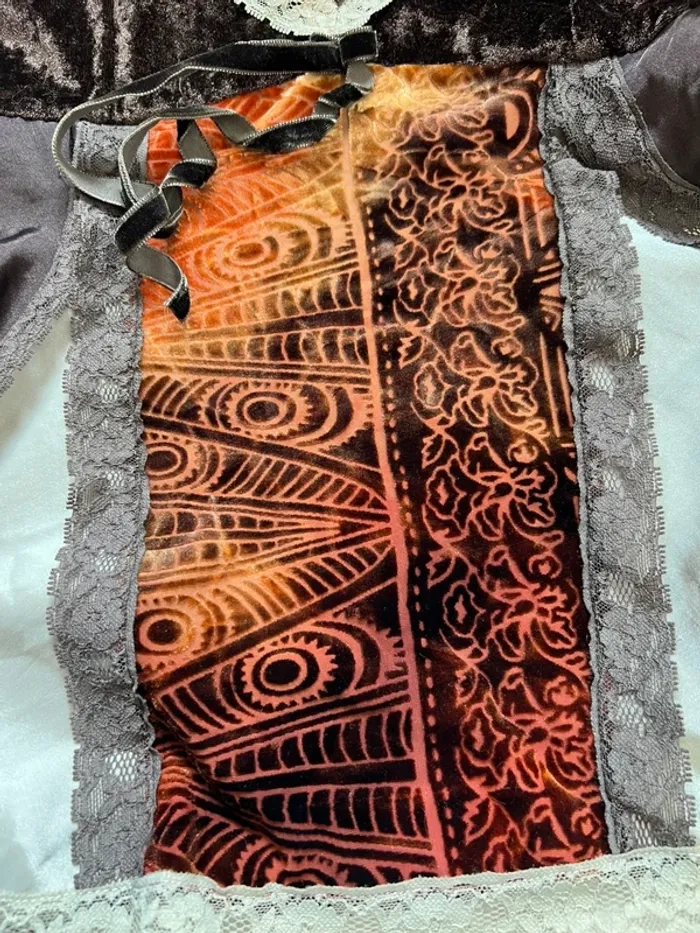Débardeur bi-matière velours dentelle y2k Fairygrunge vintage - Taille S/M - photo numéro 6