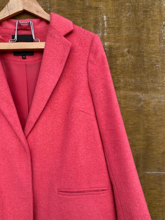 Manteau en laine rose new look - photo numéro 2