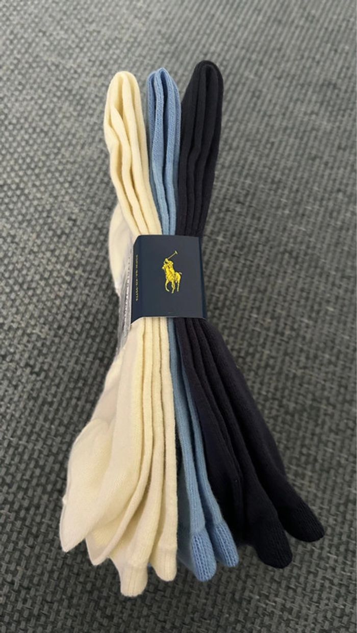 Pack de 3 paires de chaussettes Polo Ralph Lauren neuves taille unique - photo numéro 9