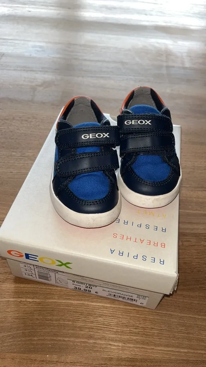 Basket geox t20 bleu et orange