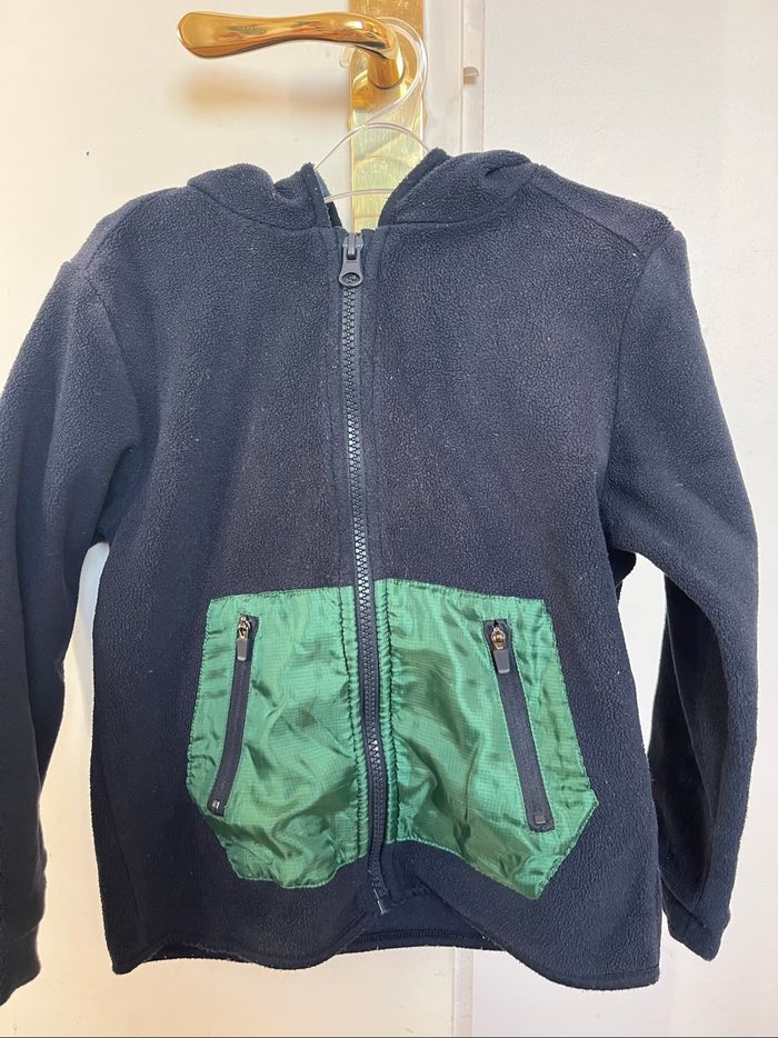 Gilet Kiabi bleu marine vert