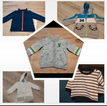 Lot 4 gilets + 1 pull bébé garçon 3 mois 60 62cm Orchestra Bess Zeeman