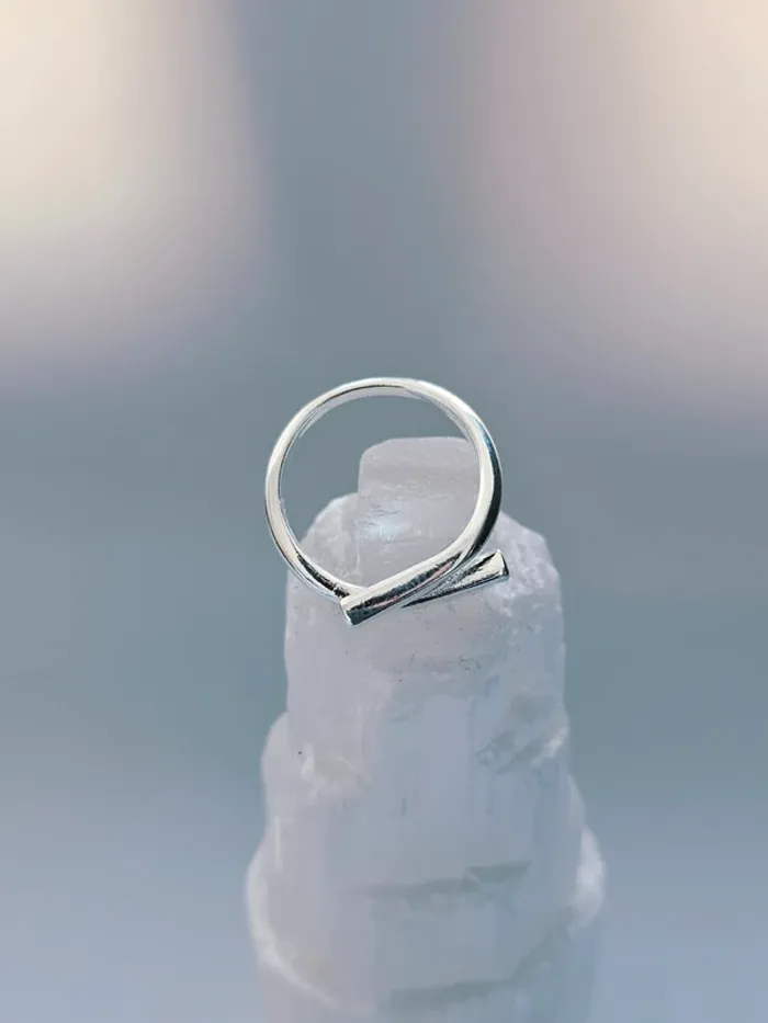 Bague acier inoxydable ouverte minimaliste ajustable - photo numéro 5