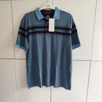 Polo bleu/gris rayures marines taille XL Hajo
