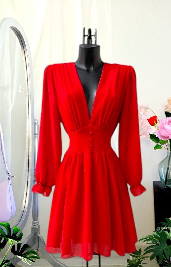 Robe midi rouge