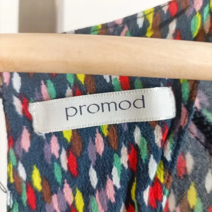 Blouse fluide multicolore à imprimé abstrait Promod manches 3/4 taille M/L A511 - photo numéro 10