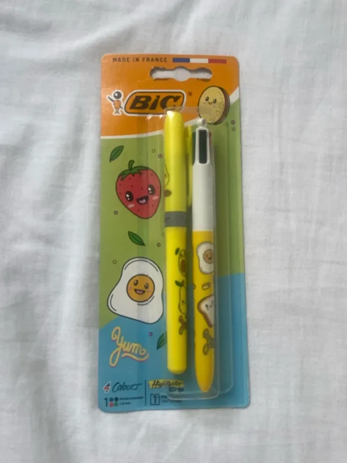 Stylo 4 couleurs + surligneur Kawaii (pastel & classique) - photo numéro 9