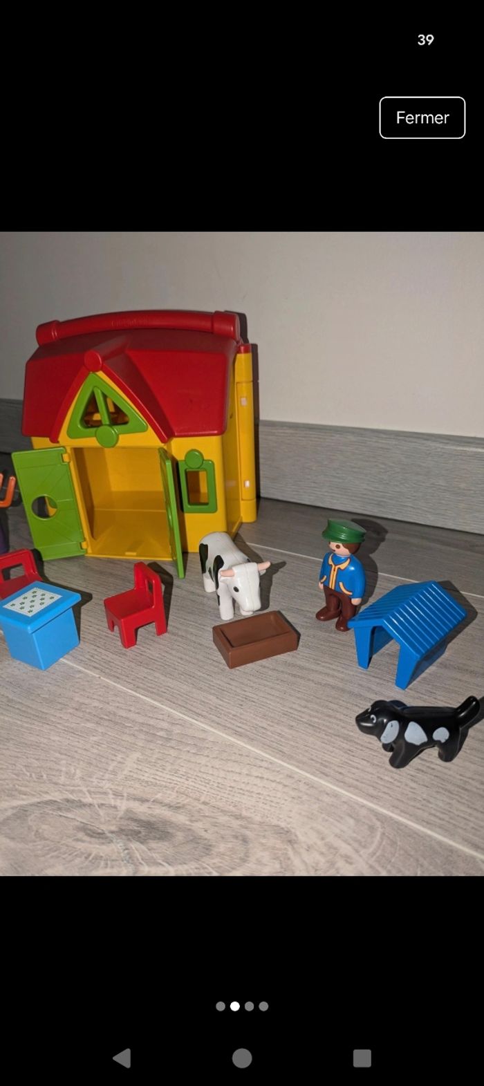 Playmobil 1.2.3 : Ferme transportable avec Animaux et accessoires 18 mois - photo numéro 2