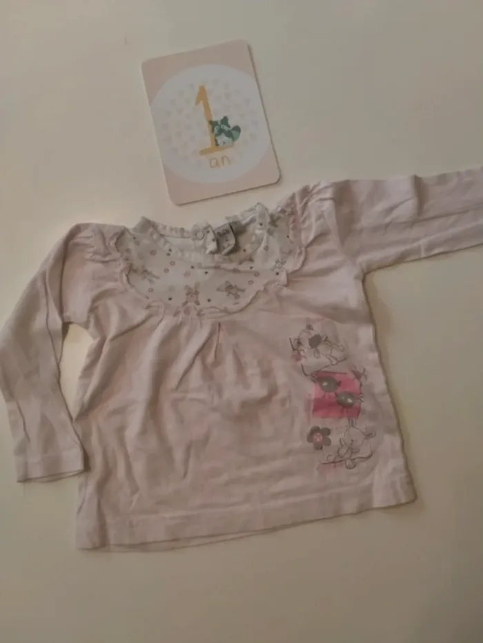 Jolie haut rose Boîte à Malice Taille 12 mois - photo numéro 2