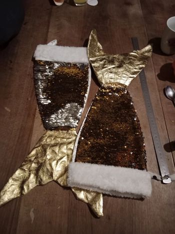 Chaussette de Noël sirène doré