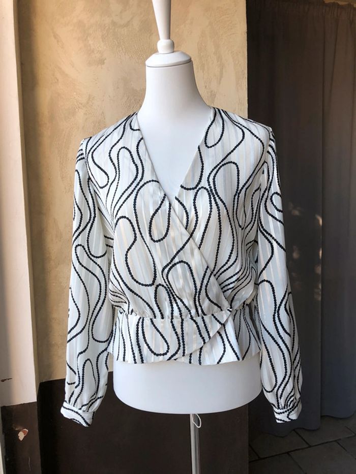 Blouse en satin cache cœur vintage M/L