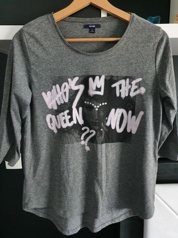 T-shirt gris manches mi-longues