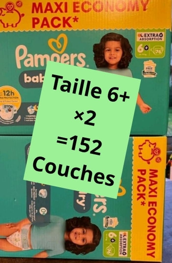 Couches pampers taille 6+  ×2
