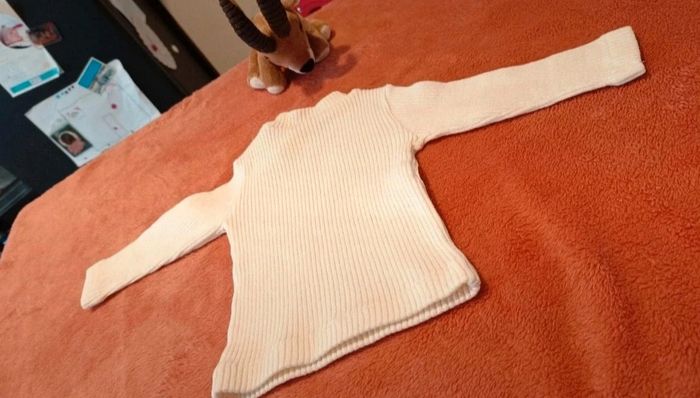 Pull Bébé Fille en Maille Côtelée – Dinou (Taille 6 mois/67 cm) - photo numéro 2