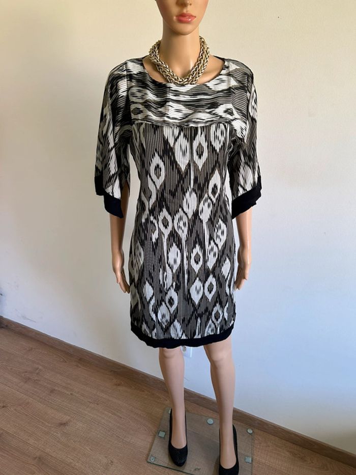 Robe imprimée kaki beige et noire Morgan taille 38 jamais portée - photo numéro 3