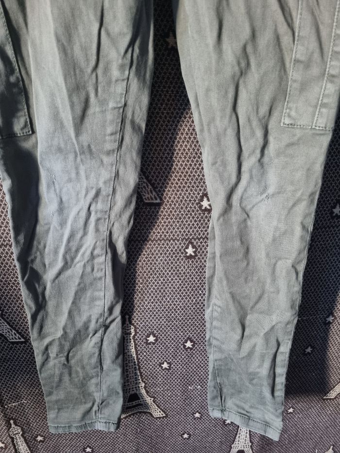 Jean skinny kaki style cargo taille XS 14ans - photo numéro 5