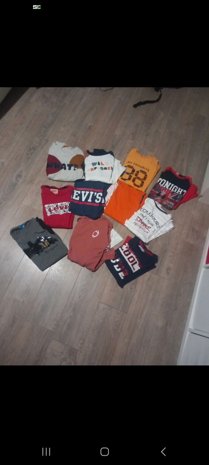 Lot 11 t-shirt manches longues garçon 12 ans